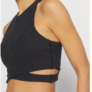 Athleta [NWT Small] Conscious Crop Black Cut-Out Sports Bra